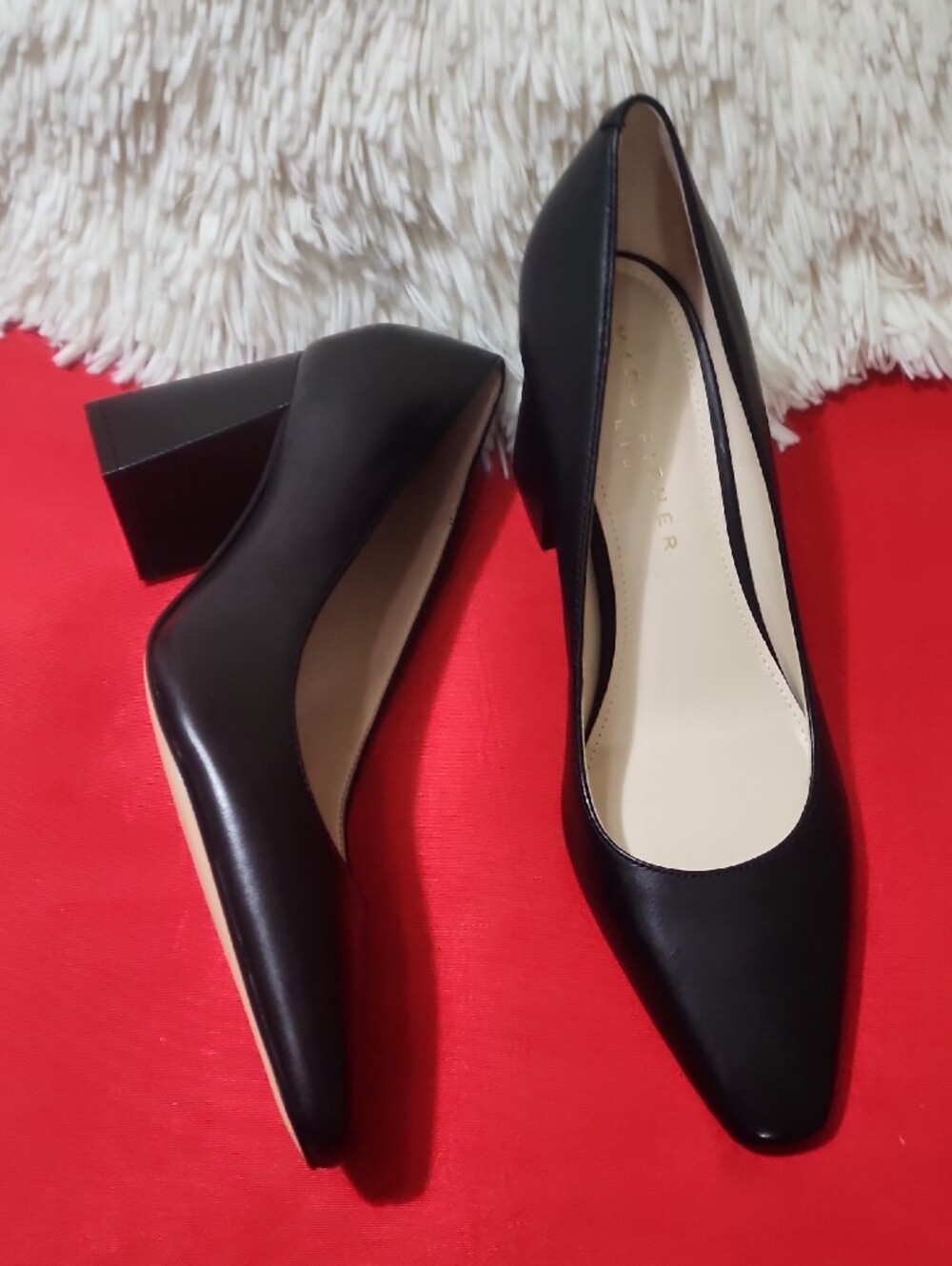 Marc Fisher Minny Black Block Heel Pumps